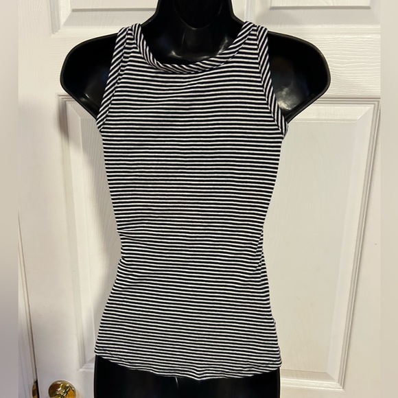BUY 2 GET 1 FREE on any items $15 or less LOFT navy and white striped tank small - Picture 2 of 5